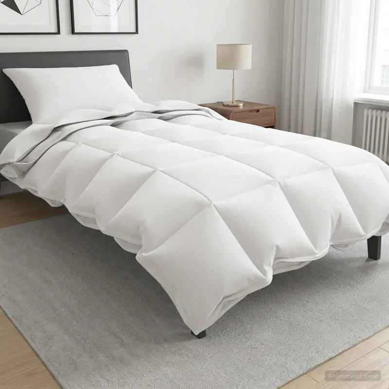 Vidaxl jaar rond dekbed set 2 st 155 x 200 cm alle seizoenen wit