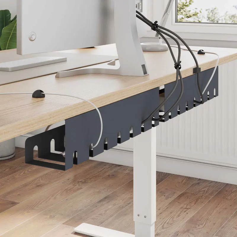Vidaxl kabelgoot voor onder bureau 2 st antracietkleurig
