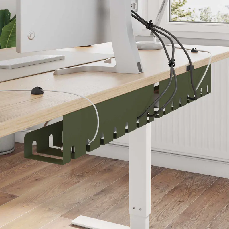 Vidaxl kabelgoot voor onder bureau 2 st olijfgroen 43 x 10 x 10 cm