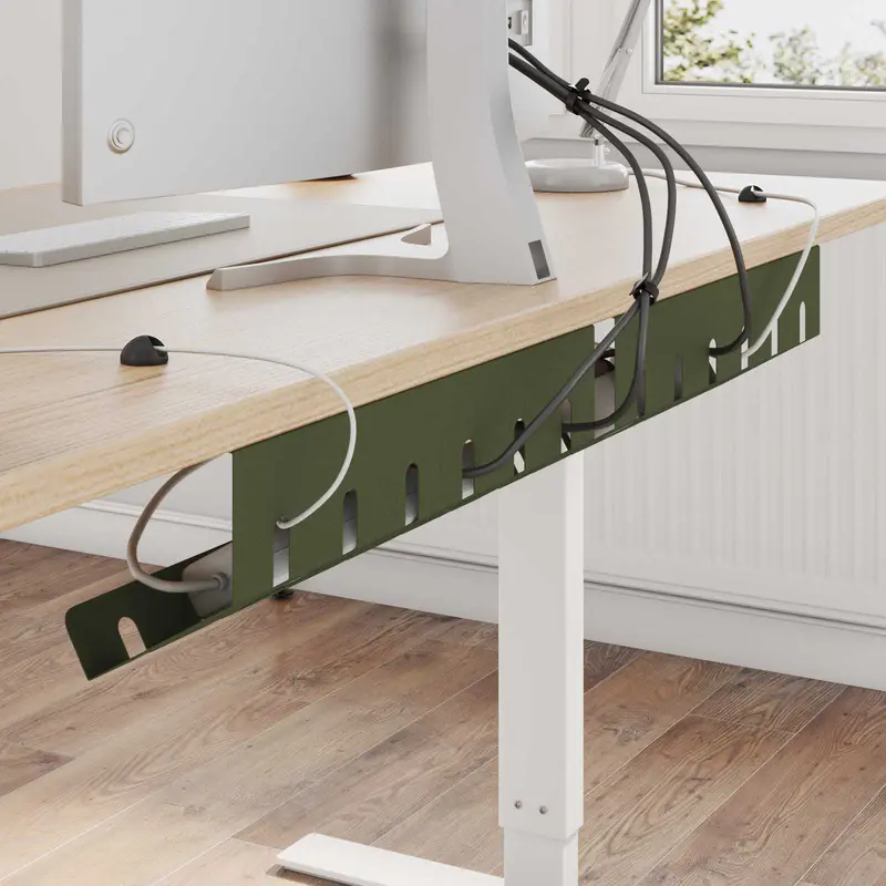 Vidaxl kabelgoot voor onder bureau 2 st olijfgroen 44 x 11,5 x 13,5 cm