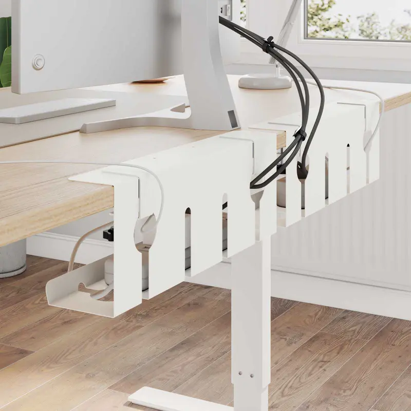 Vidaxl kabelgoot voor onder bureau 2 st wit 43 x 10 x 15 cm