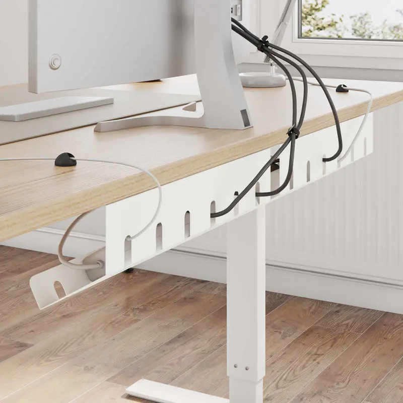Vidaxl kabelgoot voor onder bureau 2 st wit 44 x 11,5 x 13,5 cm staal