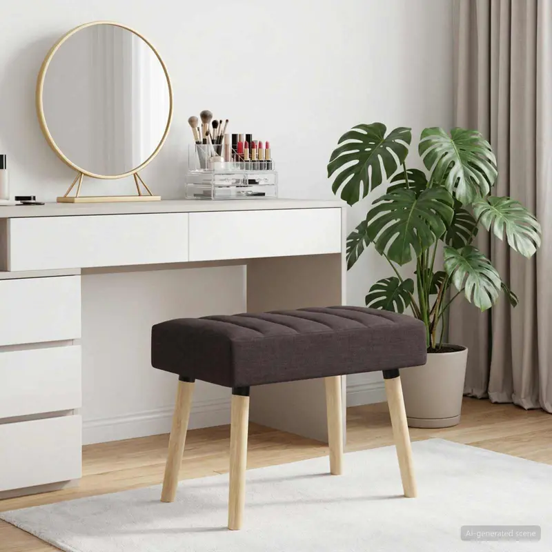 Vidaxl kanaal-geplooide bank donkerbruin 60 x 40 x 45 cm stof