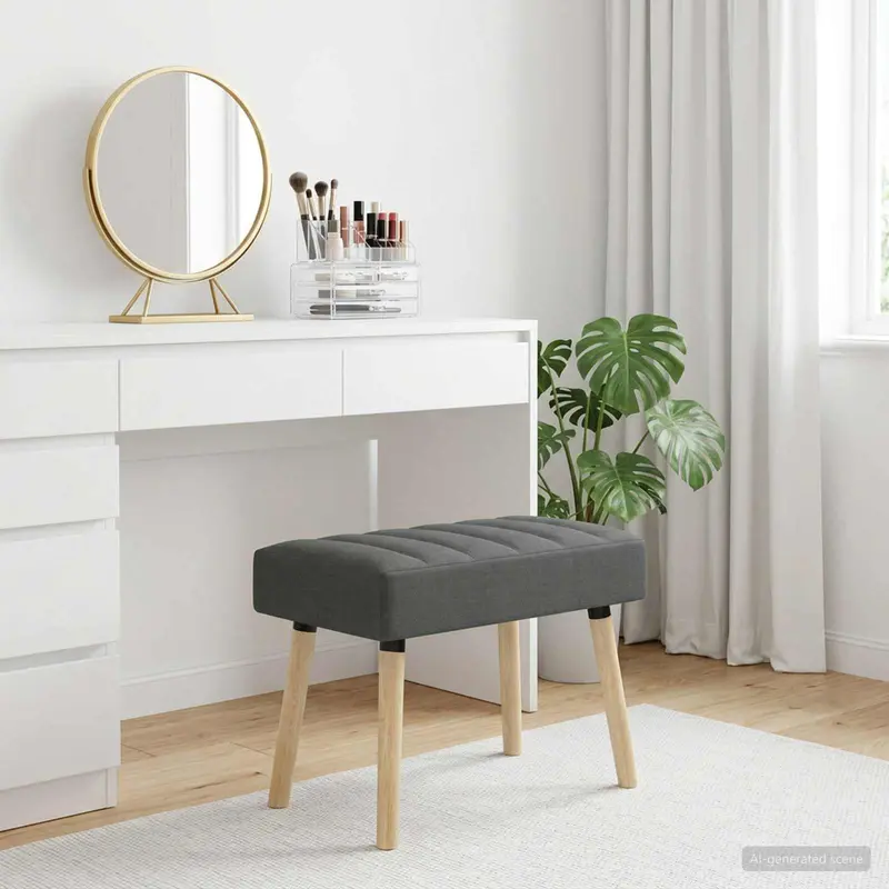 Vidaxl kanaal-geplooide bank donkergrijs 60 x 40 x 45 cm stof