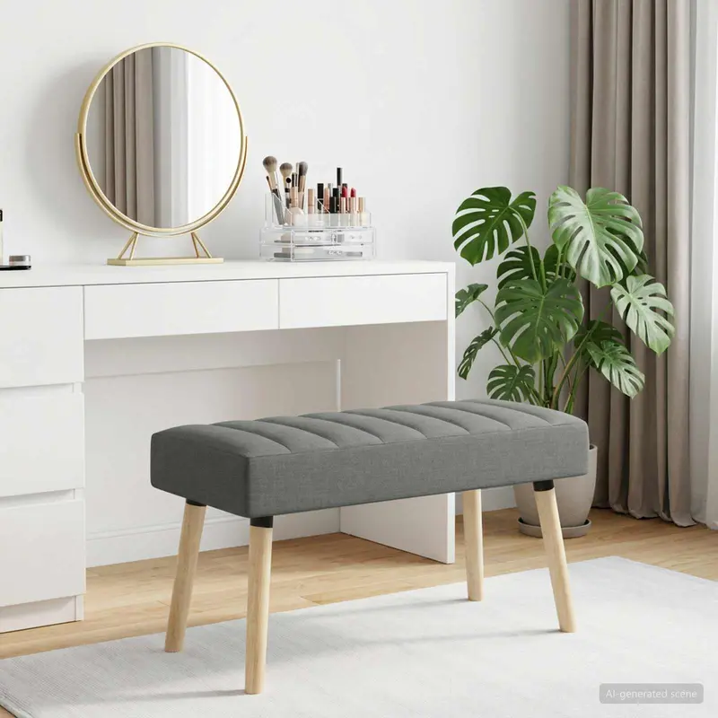Vidaxl kanaal-geplooide bank donkergrijs 80 x 40 x 46 cm stof