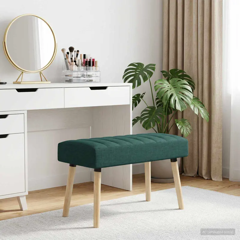 Vidaxl kanaal-geplooide bank donkergroen 80 x 40 x 46 cm stof