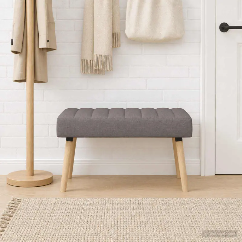 Vidaxl kanaal-geplooide bank taupe 80 x 40 x 46 cm stof