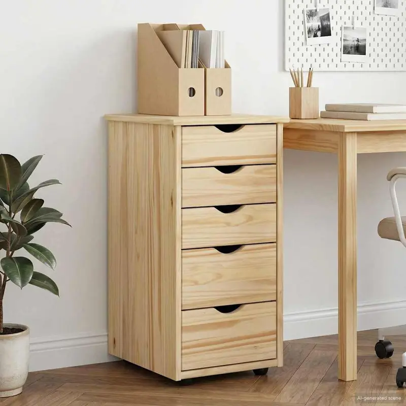 Vidaxl kast 34 x 39 x 61,5 cm massief vurenhout bruin