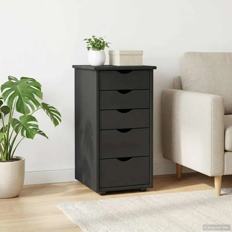 Vidaxl kast 34 x 39 x 61,5 cm massief vurenhout grijs