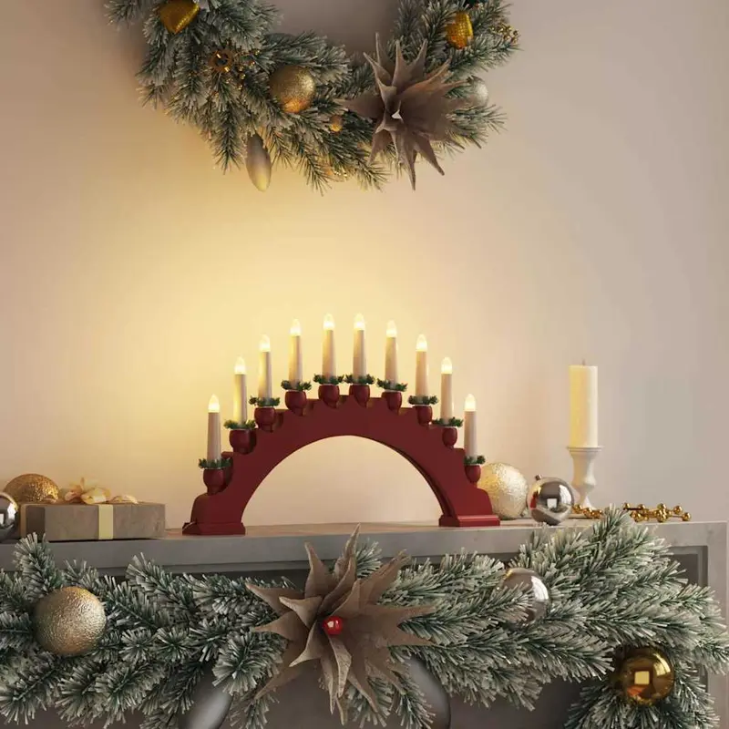 Vidaxl kerst kaarsenboog met 10 led kaarsen led's warmwit
