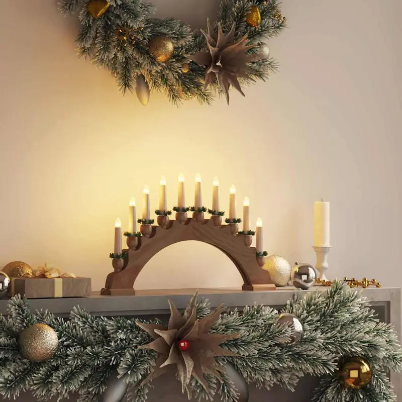 Vidaxl kerst kaarsenboog met 10 led kaarsen led's warmwit