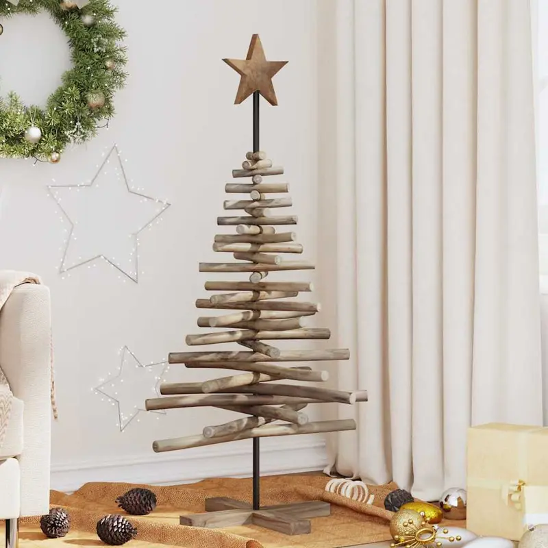 Vidaxl kerstboom bruin 120 cm massief teakhout