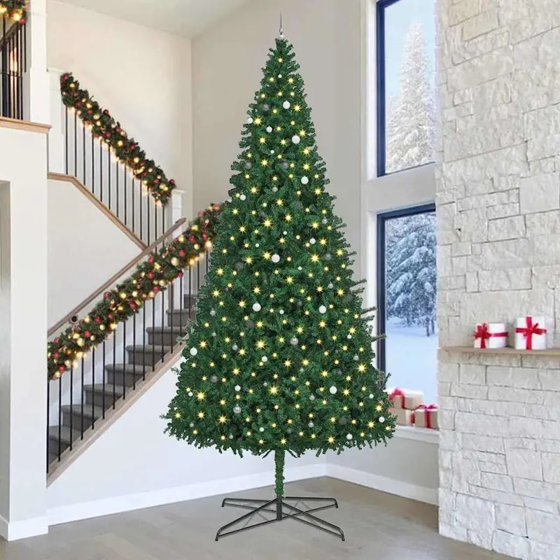 Vidaxl kerstboom met decoratieve slingerlichten groen 400 cm pvc