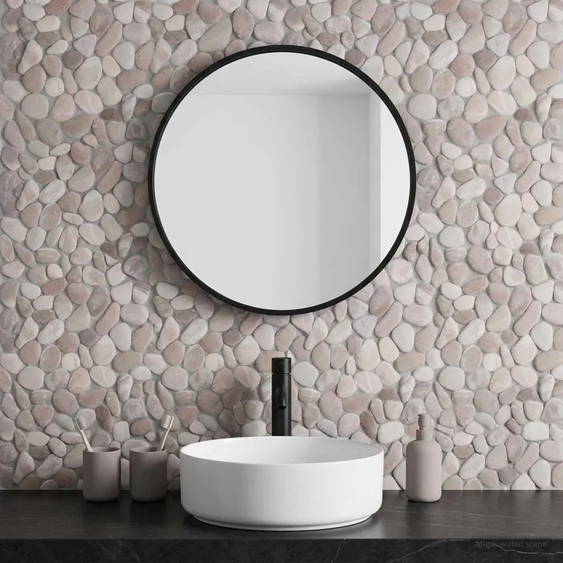 Vidaxl kiezeltegels beige en lichtroze 30 x 30 cm rivierenkiezel