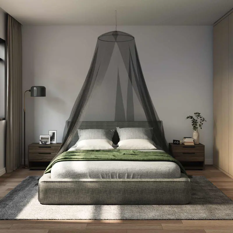 Vidaxl klamboe voor bed 156 mesh zwart ⌀56 x 220 cm polyester