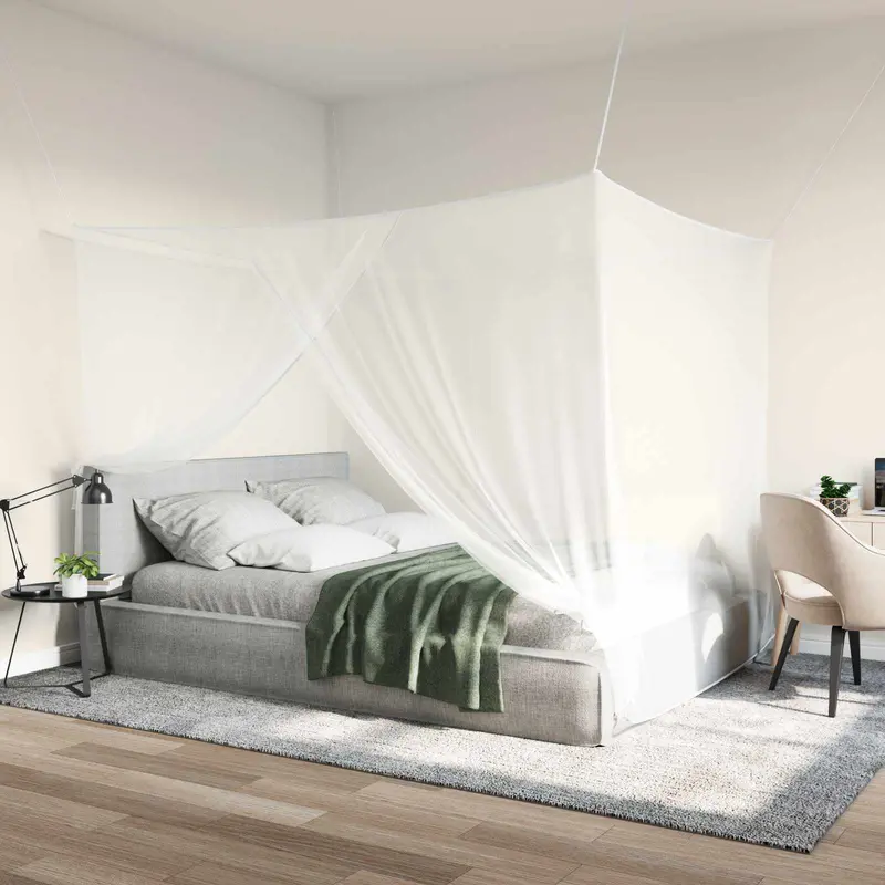 Vidaxl klamboe voor bed 3 st 156 mesh wit 220 x 200 x 210 cm polyester