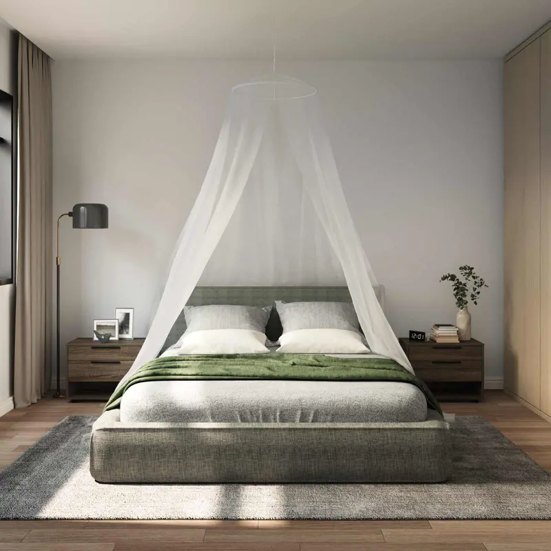 Vidaxl klamboe voor bed 3 st 156 mesh wit ⌀56 x 220 cm polyester