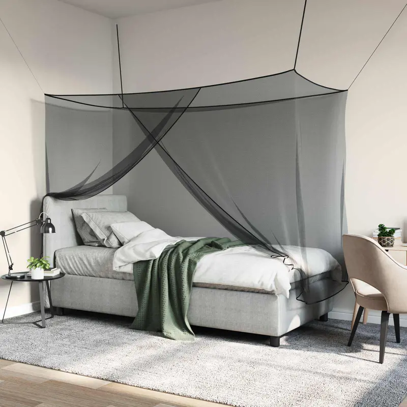 Vidaxl klamboe voor bed 3 st 156 mesh zwart 220 x 120 x 150 cm