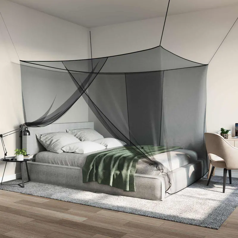 Vidaxl klamboe voor bed 3 st 156 mesh zwart 220 x 180 x 180 cm