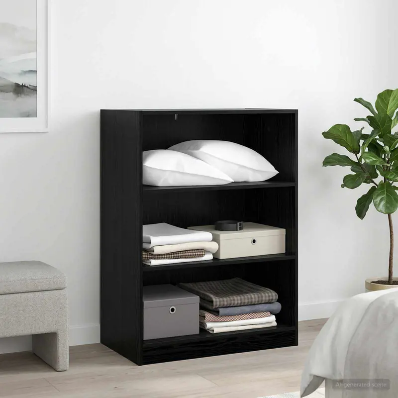 Vidaxl kledingkast zwart eiken 77 x 48 x 102 cm bewerkt hout