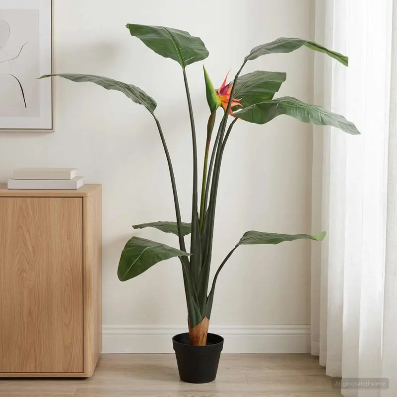 Vidaxl kunst strelitzia plant groen 70 x 18 x 155 cm stof en pe