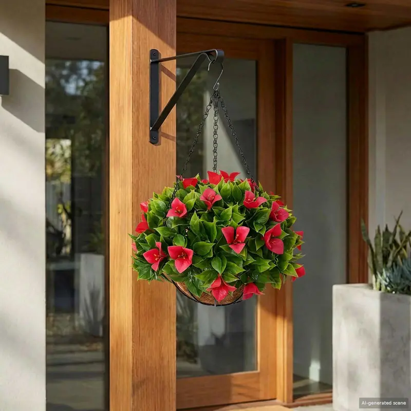 Vidaxl kunstbloemen roze 33 x 33 x 44 cm pe en staal