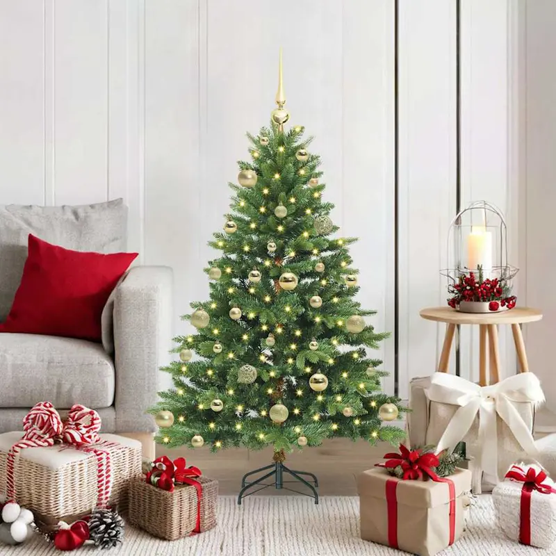 Vidaxl kunstkerstboom met 150 led met standaard groen 120 cm pe en pvc