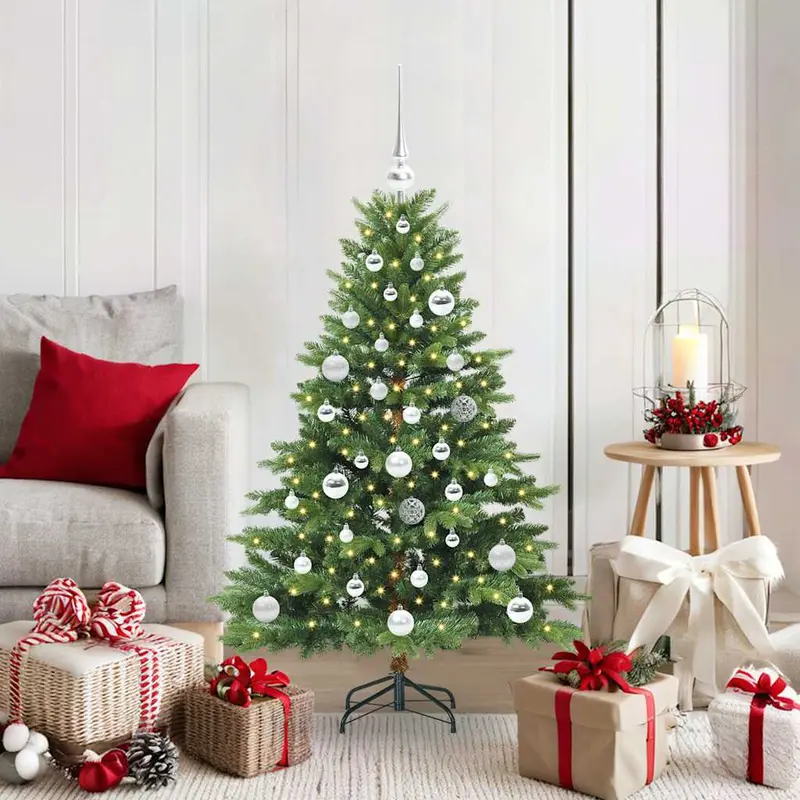 Vidaxl kunstkerstboom met 150 led met standaard groen 120 cm pe en pvc