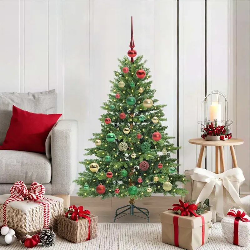 Vidaxl kunstkerstboom met 150 led met standaard groen 120 cm pe en pvc