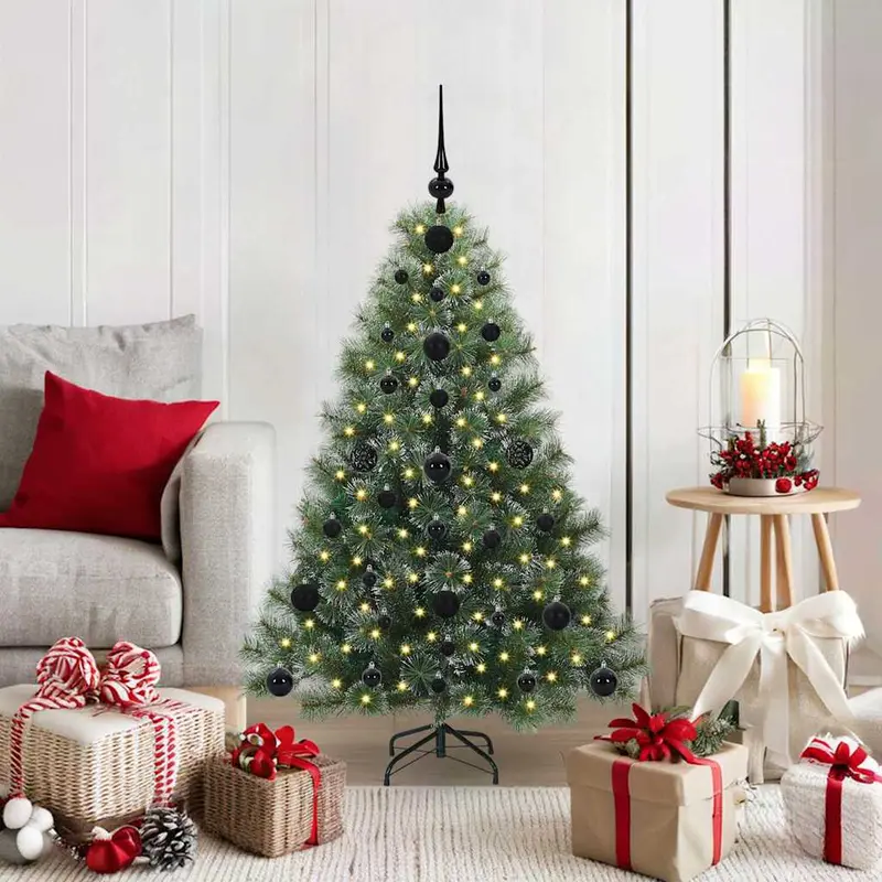 Vidaxl kunstkerstboom met 150 led met standaard groen 120 cm pe en pvc