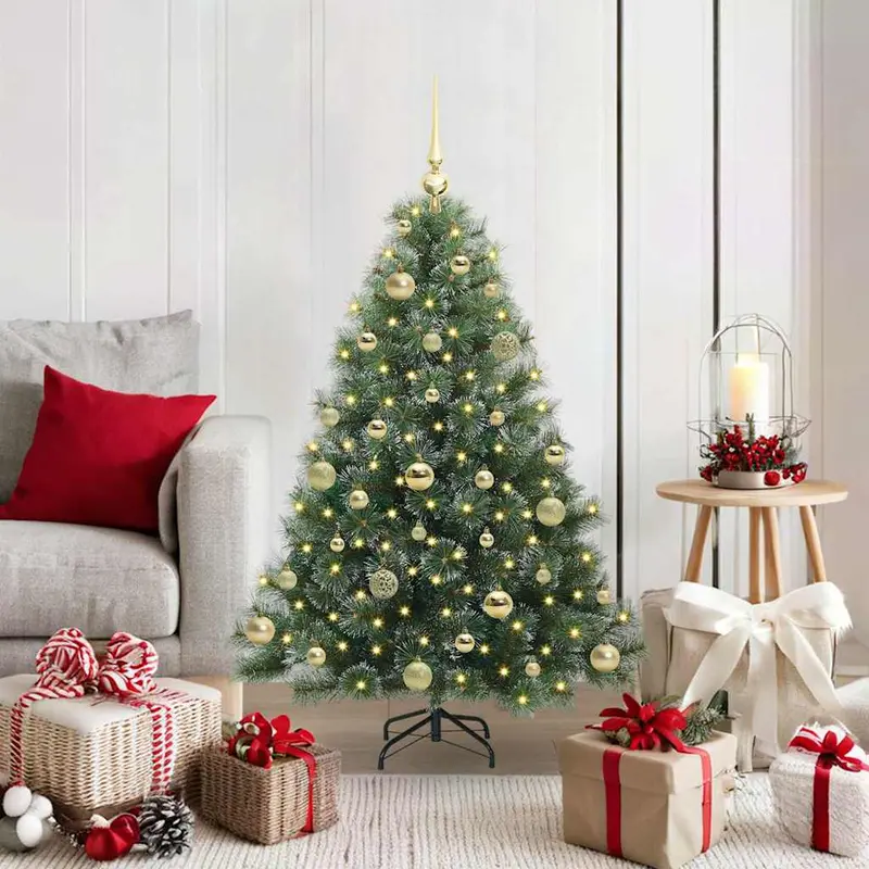 Vidaxl kunstkerstboom met 150 led met standaard groen 120 cm pe en pvc