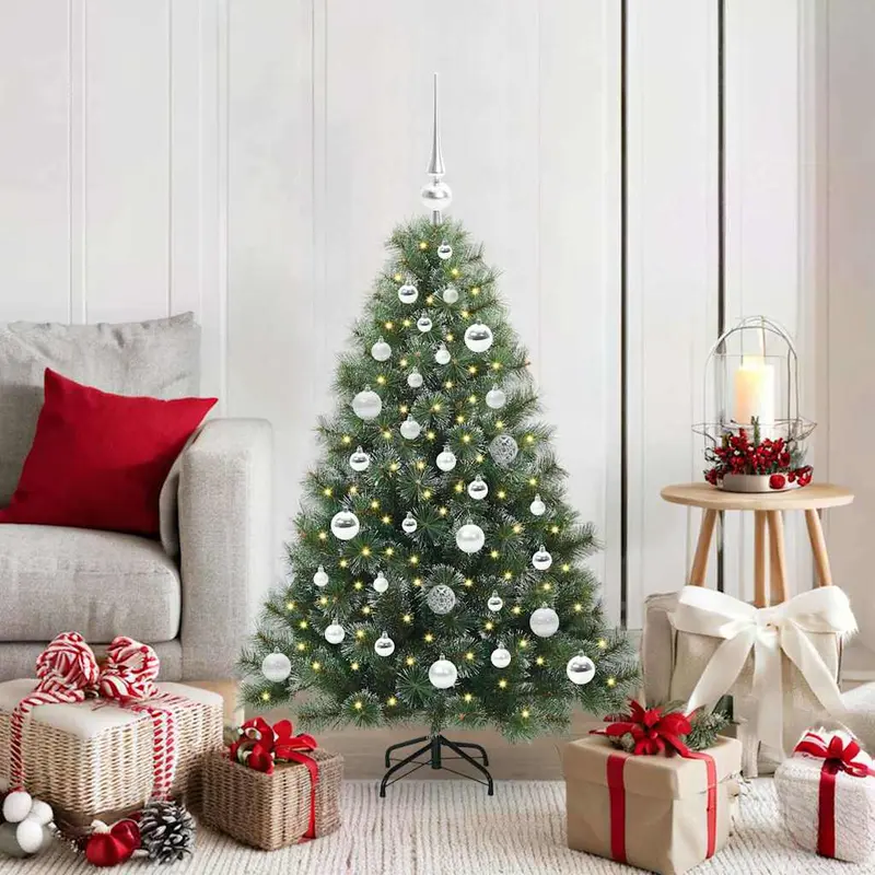 Vidaxl kunstkerstboom met 150 led met standaard groen 120 cm pe en pvc