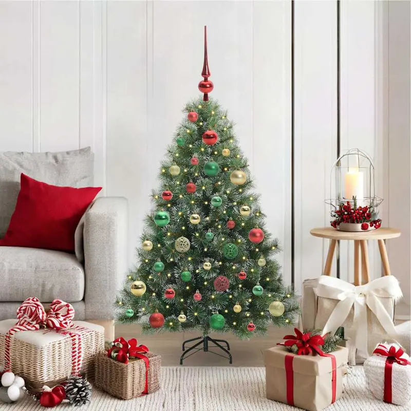 Vidaxl kunstkerstboom met 150 led met standaard groen 120 cm pe en pvc