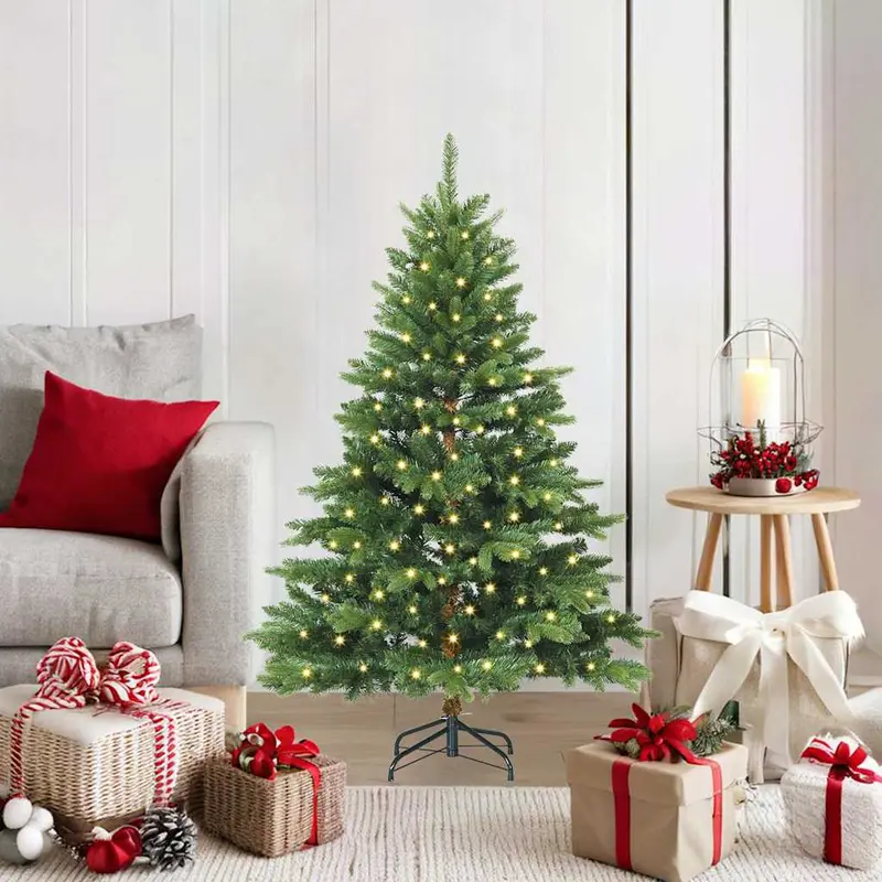 Vidaxl kunstkerstboom met 150 led met standaard groen 120 cm pe en pvc