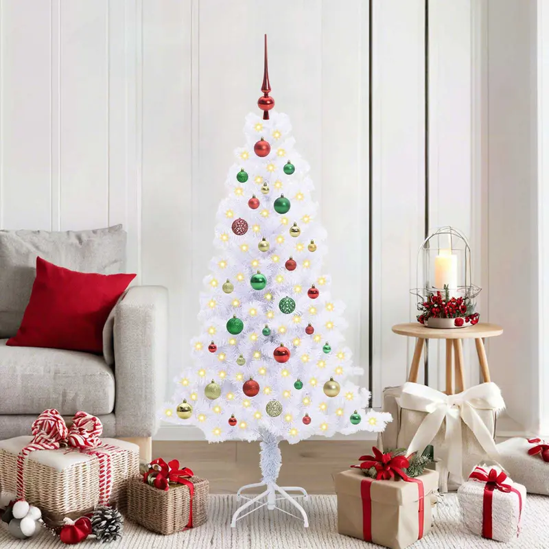Vidaxl kunstkerstboom met 150 led wit 150 cm pvc en staal