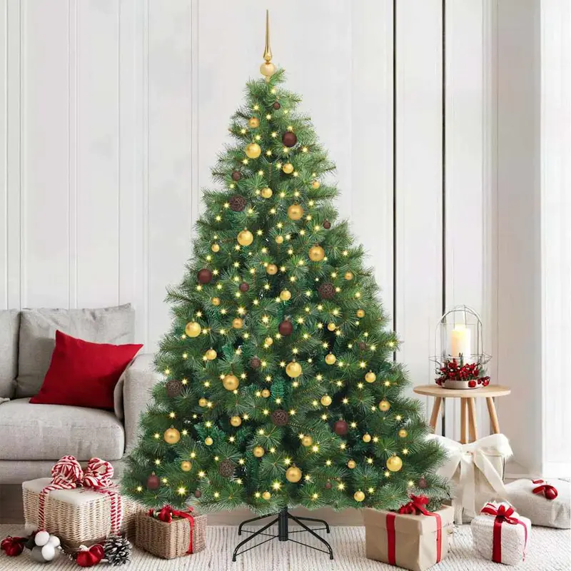 Vidaxl kunstkerstboom met 300 led met standaard groen 210 cm pe en pvc