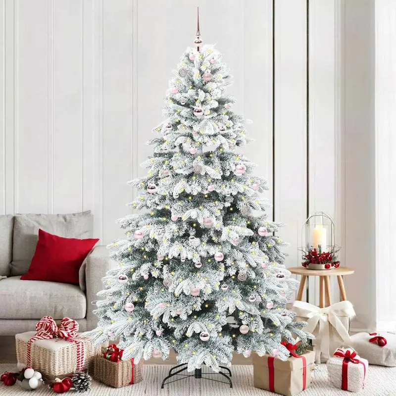 Vidaxl kunstkerstboom met 300 led met standaard wit 210 cm pe en pvc