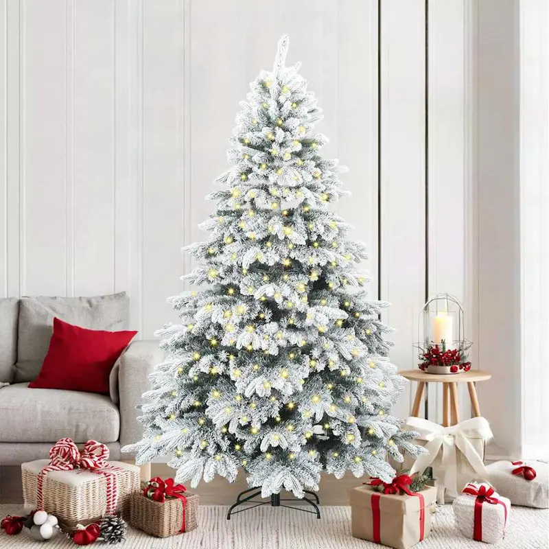 Vidaxl kunstkerstboom met 300 led met standaard wit 210 cm pe en pvc