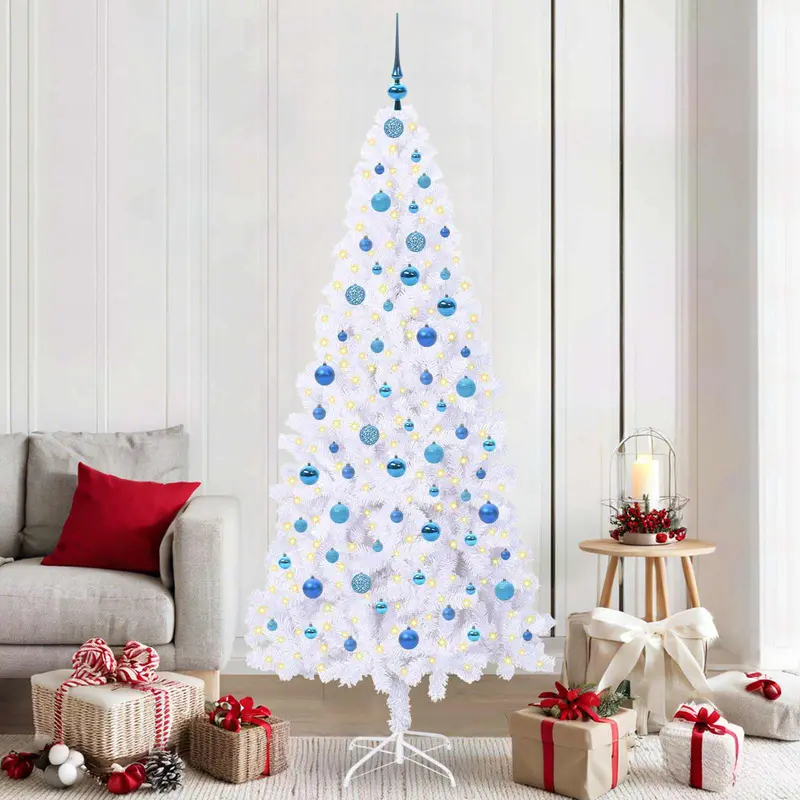 Vidaxl kunstkerstboom met 300 led wit 210 cm pvc en staal