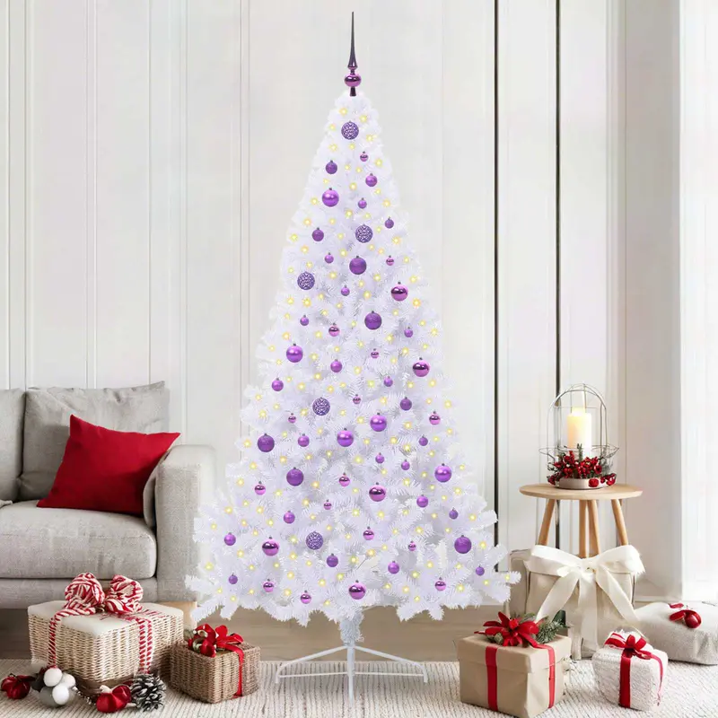 Vidaxl kunstkerstboom met 300 led wit 210 cm pvc en staal