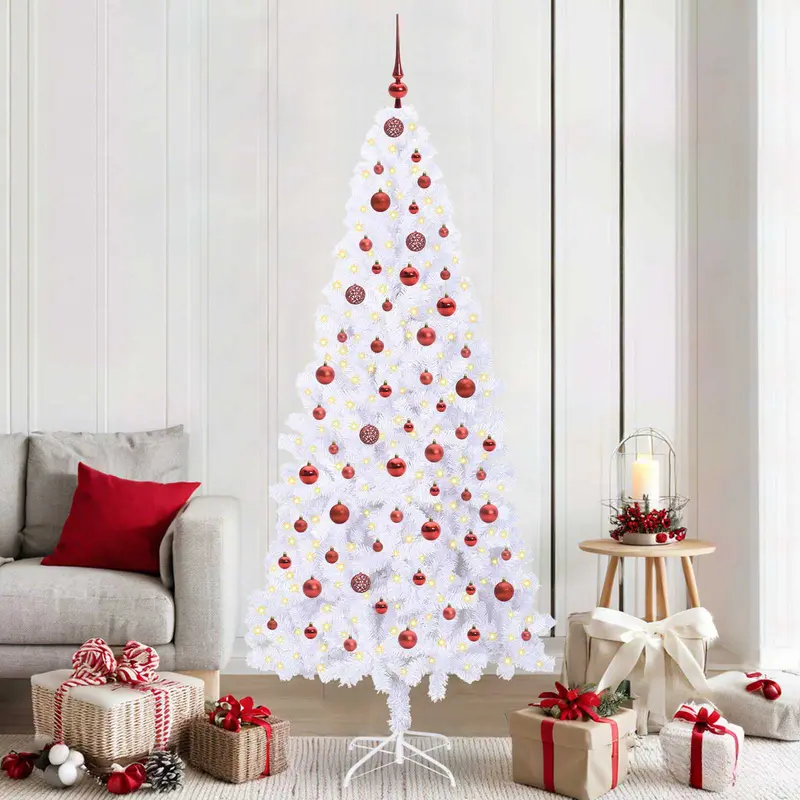Vidaxl kunstkerstboom met 300 led wit 210 cm pvc en staal