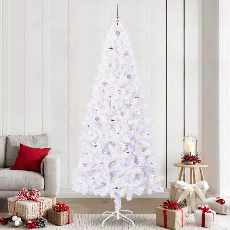 Vidaxl kunstkerstboom met 300 led wit 240 cm pvc en staal