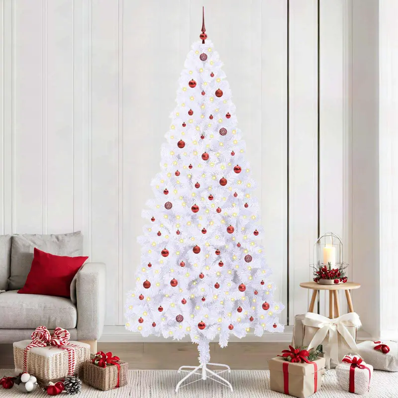 Vidaxl kunstkerstboom met 300 led wit 240 cm pvc en staal