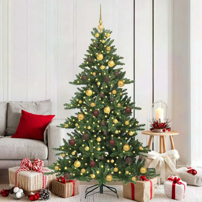 Vidaxl kunstmatige inklapbare kerstboom groen 180 cm pvc en staal