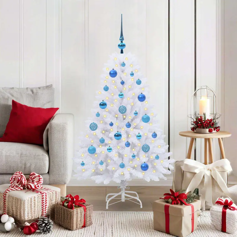 Vidaxl kunstmatige inklapbare kerstboom wit 120 cm pvc en staal