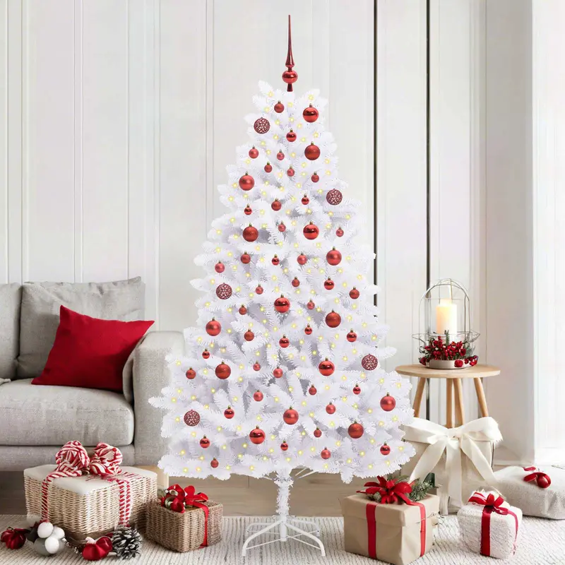 Vidaxl kunstmatige inklapbare kerstboom wit 180 cm pvc en staal