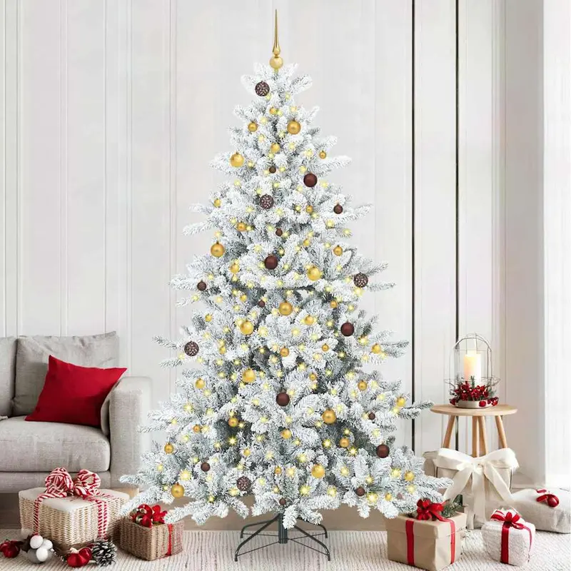 Vidaxl kunstmatige inklapbare kerstboom wit 240 cm pvc en staal