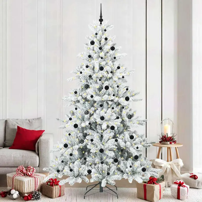 Vidaxl kunstmatige inklapbare kerstboom wit 240 cm pvc en staal