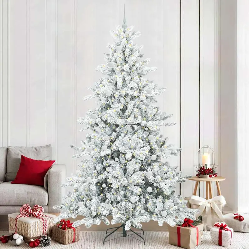 Vidaxl kunstmatige inklapbare kerstboom wit 240 cm pvc en staal