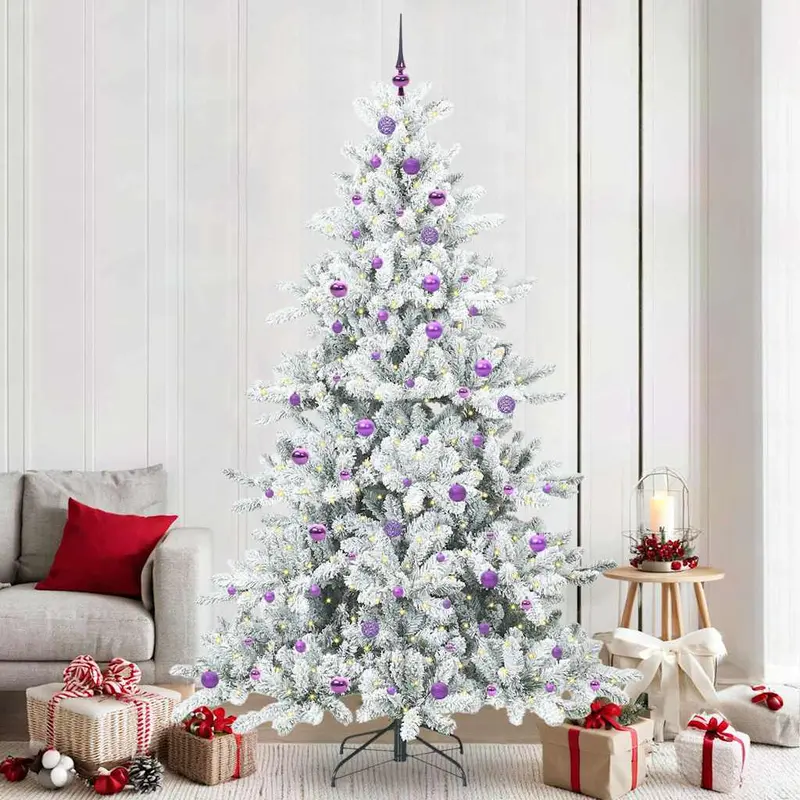 Vidaxl kunstmatige inklapbare kerstboom wit 240 cm pvc en staal